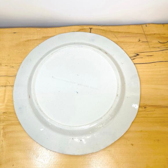 Antique 1813-1820 Masons Ironstone 8" Plate Water Lily Pattern, Signed 4/4 - 8" - Picture 3 of 5